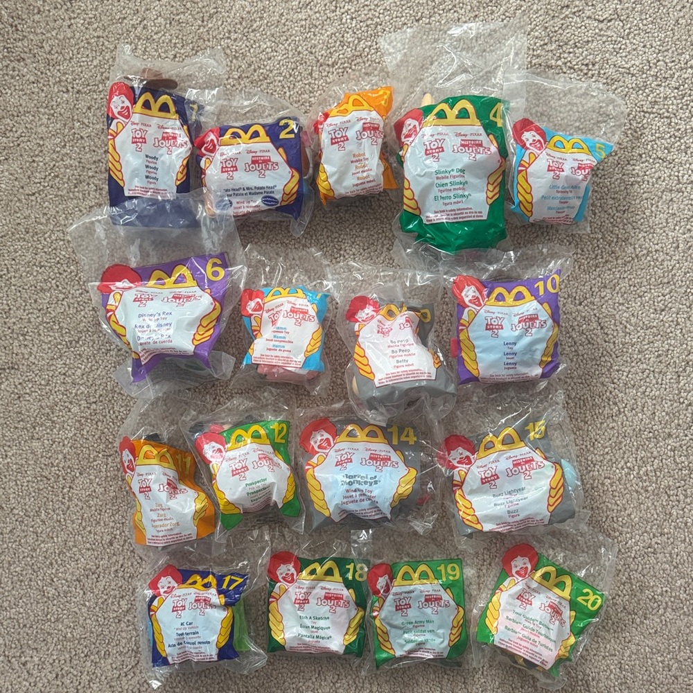 Toy Story 2 McDonald’s Happy Meal Set – 17 Toys, New in Package